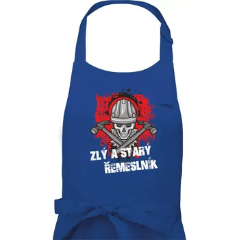 Kuchyňská zástěra Zlý a starý řemeslník - Dámská zástěra na vaření - Univerzální velikost ( Královská modrá )