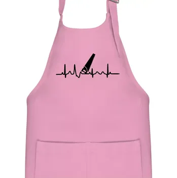Kuchyňská zástěra Ekg ruční pila - Dětská zástěra na vaření - Univerzální velikost ( Růžová )