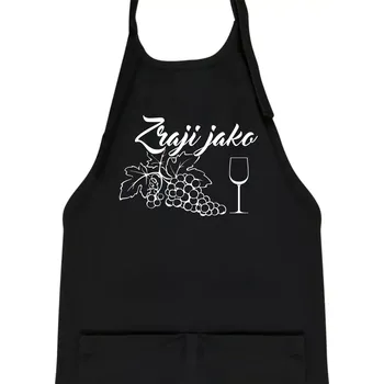 Kuchyňská zástěra Zraji jako víno - Dětská zástěra na vaření - Univerzální velikost ( Černá )