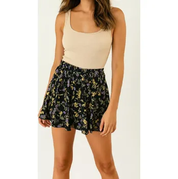 Dámská sukně Minisukně černá s kvítky vzor vz.č.8