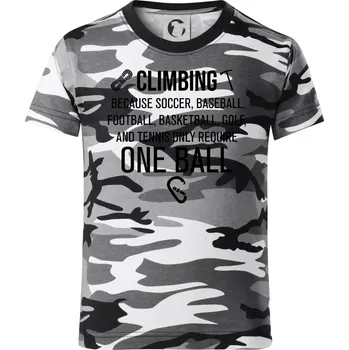 Chlapecké tričko Climbing beacause one ball - Dětské maskáčové triko - 134 cm/8 let ( Šedý maskáč )