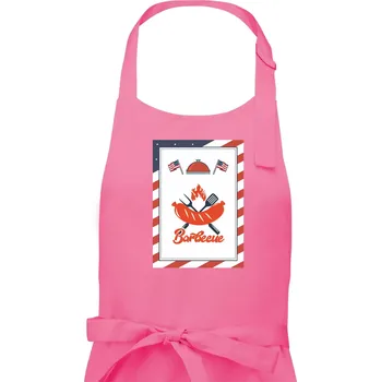 Kuchyňská zástěra USA BBQ POSTER - Pánská zástěra na vaření - Univerzální velikost ( Růžová )