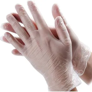 Vyšetřovací rukavice Červinka Jednorázové nepudrované vinylové transparentní 100 ks Velikost: XL