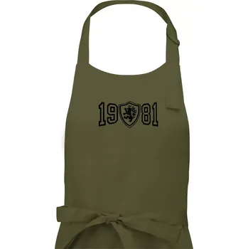 Kuchyňská zástěra Narozeninový motiv - znak - 1981 - Pánská zástěra na vaření - Univerzální velikost ( Khaki )