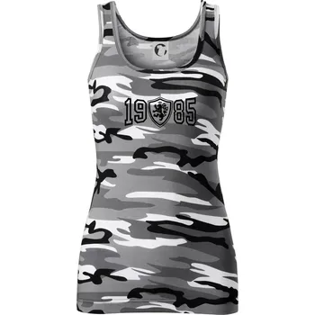 Dámské tričko Narozeninový motiv - znak - 1985 - Dámské Maskáčové tílko - S ( Šedý maskáč )