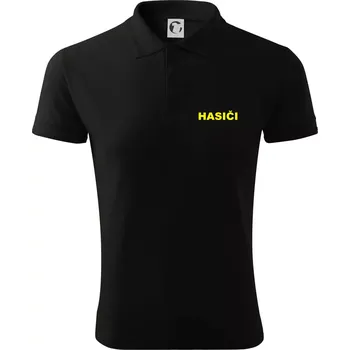 Pánská košile Hasiči název samostatný - Polokošile pánská Pique Polo 203 - 5XL ( Černá )