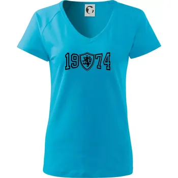 Dámské tričko Narozeninový motiv - znak - 1974 - Tričko dámské Dream - 3XL ( Světlý tyrkys )