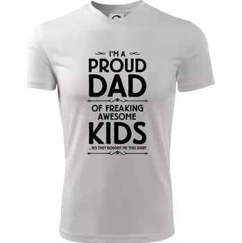 Pánské tričko Proud DAD - KIDS - Pánské triko Fantasy sportovní (dresovina) - 2XL ( Bílá )