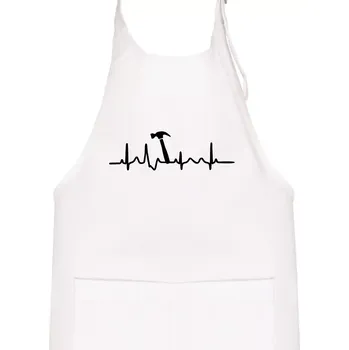Kuchyňská zástěra Ekg Kladivo - Dětská zástěra na vaření - Univerzální velikost ( Bílá )