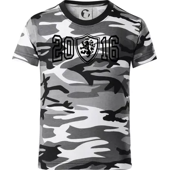 Chlapecké tričko Narozeninový motiv - znak - 2016 - Dětské maskáčové triko - 122 cm/6 let ( Šedý maskáč )