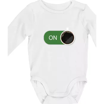 Káva ON - Body kojenecké s dlouhým rukávem - Dlouhý r. do 3 měs ( Bílá )