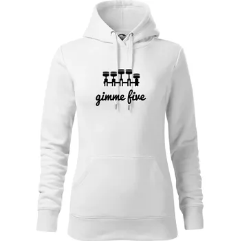 Dámská mikina Gimme five - dej mě pět - pětiválec - Mikina dámská Cape s kapucí - 2XL ( Bílá )