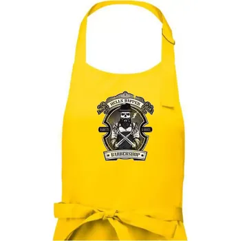 Kuchyňská zástěra Barbershop nůžky - Dámská zástěra na vaření - Univerzální velikost ( Žlutá )