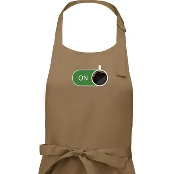 Kuchyňská zástěra Káva ON - Pánská zástěra na vaření - Univerzální velikost ( Cappuccino )