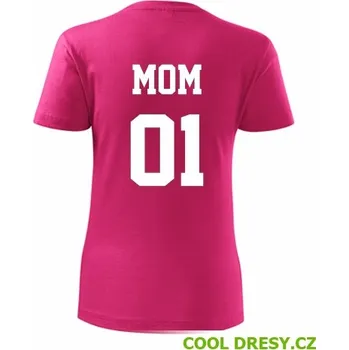 Dámské tričko Dámské tričko mom - Barva: purpurová, Velikost XL