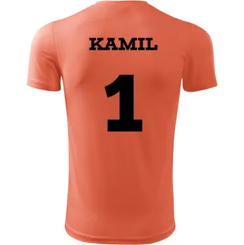 Fotbalový dres se jménem - Barva: neonově oranžová, Velikost XXXL