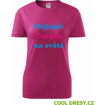 Dámské oblečení Dámské tričko nejlepší Tereza na světě - Barva: purpurová, Velikost M