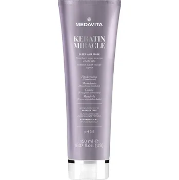 Vlasová regenerace Medavita Keratin Miracle Sleek Hair Mask hydratační vyhlazující maska 150 ml