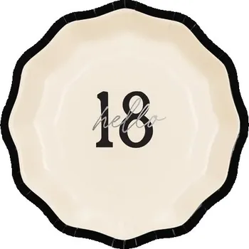 Party nádobí PartyDeco Papírové talíře - ''Hello 18'' 18 cm