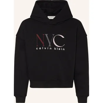Dámská mikina Calvin Klein Dívčí Mikina S Kapucí, černá, 140