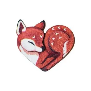 Brož Dřevěná brož Srdce srnka s praktickým zapínáním a možností výměny či vrácení do 30 dnů zdarma. - BR317