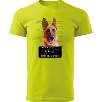 Pánská móda Pánské tričko se jménem a obrázkem vašeho psa.Zatčen : ) Limetková M