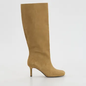 Dámské kozačky Reserved - Kozačky z pravé kůže - béžová - 094FF-80X - 094FF-80X-37