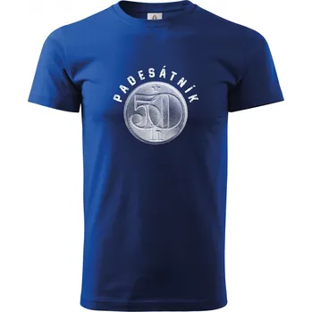 Padesátník, ideální dárek k narozeninám, bílý potisk - Tričko Classic - nejlevnější - XL