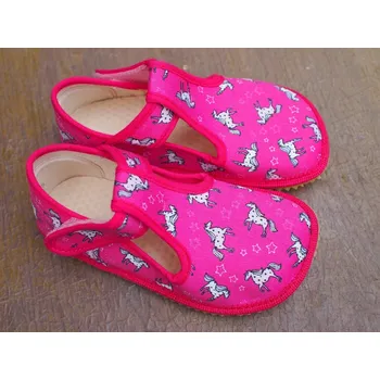 Dívčí bačkory Beda Přezůvky barefoot - Unicorn (BF 060010/W) Velikost: 31
