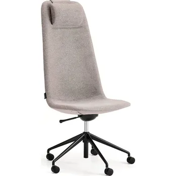 Jednací židle Židle LANGLEY, vysoké opěradlo, s kolečky, černá/taupe