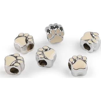 Šperk Plastové korálky s velkým průvlekem tlapka 11x11 mm Balení: 6 ks, Varianta: 1 krémová světlá - 8596475606448