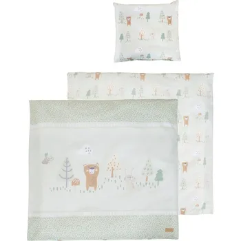 Povlečení Světle zelené bavlněné dětské povlečení do postýlky 80x80 cm Woodland Buddies – Roba ID_1786406