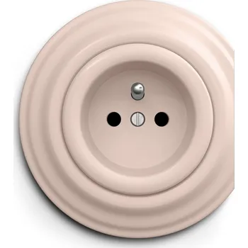 Elektrická zásuvka Kliklap zásuvka kulatá, Barva: Starorůžová, Rámeček: Krajní Starorůžová