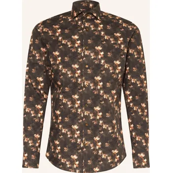 Pánská košile Profuomo Pánská Košile Slim Fit, tmavě hnědá / světle hnědá, 40