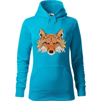 Pánská mikina Dámská mikina Hlava lišky Velikost (žena): S, Vyberte barvu: Tyrkysová