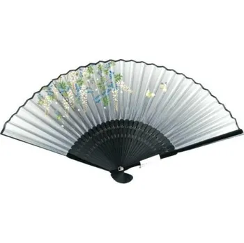 Japonský hedvábný vějíř Butterfly Black