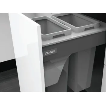 Odpadkový koš Odpadkový koš Cemux Bins pro skříňku 450 mm 2x27L - antracit