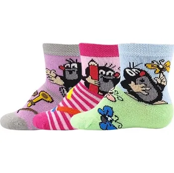 3PACK kojenecké ponožky Boma - Krteček holha, mix barev Barva: Mix barev, Velikost: 14-17