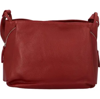 Praktická kožená dámská kabelka Marcella, červená