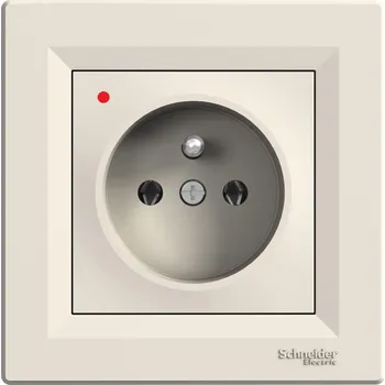 vypínač a zásuvka SCHNEIDER ELECTRIC ASFORA Zásuvka jednonásobná, s ochranou před přepětím, krémová