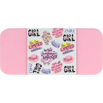 Kosmetická sada ZMILE COSMETICS Beauty Set Magical Metal Pencil Box Light Rose krémové oční stíny 1,4 g + Black oční linky v peru 0,25 g + oční linky v peru 0,25 g + Mauve-Pink lesk na rty 3 ml kosmetická sada