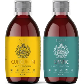 PURE Nanolipozomální CANAC a CURCUMIN - 2x 500ml