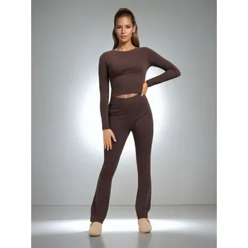 Sinsay - Kalhoty flare - hnědá - 468EY-88X - 468EY-88X-L