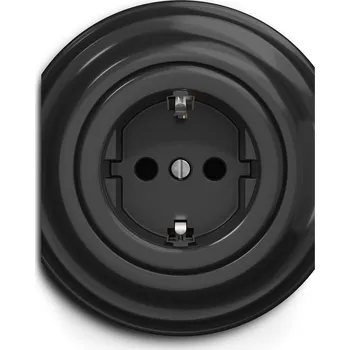 Elektrická zásuvka Kliklap Schuko zásuvka, Barva: Temně černá, Rámeček: Středový Temně černá