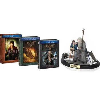 Blu-ray film Hobit trilogie kolekce (Prodloužené verze) - Blu-ray 3D + 2D + soška 15BD