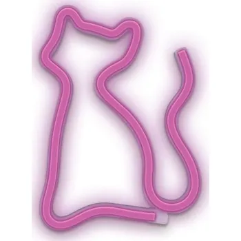 Síťový kabel Dekorativní LED neon Kočka růžová