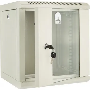 Rozvaděč RACK skříň závěsná NEKU TS 10" 6U 300mm, sv. šedá N106U300TS