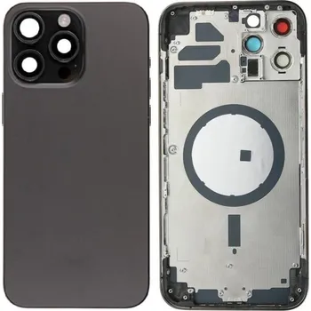 Náhradní díl pro mobilní telefon Zadní kryt + střední rámeček pro Apple iPhone 14 Pro - černý IPH0660
