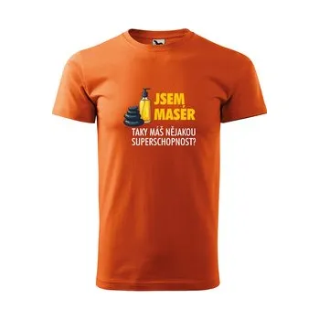 Tričko s potiskem Jsem masérka, taky máš nějakou superschopnost?: oranžové 5XL (cs, Sablio)
