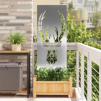 Zahradní dekorace vidaXL Soukromí na zahradě Stříbrná 50 x 140 cm Nerezová ocel [876333]